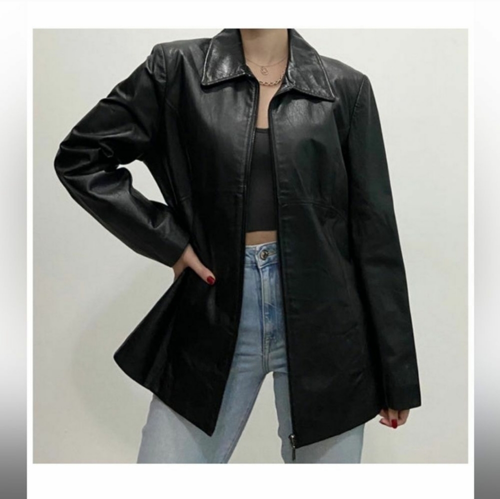 Jacqueline Ferrar Leather Jacket Size XL
